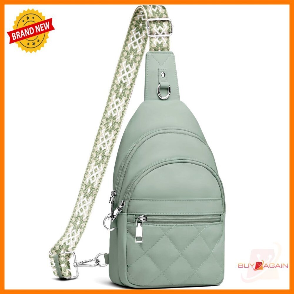 Anti-Theft RFID Sling Bag, Waterproof Nylon Crossbody Purse for Travel Hiking